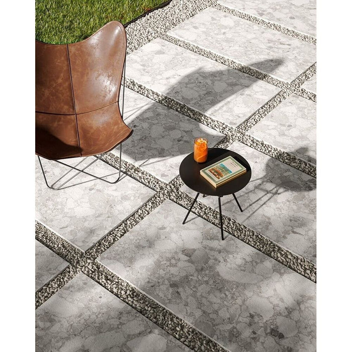 Venice Polished Grey Terrazzo Tile 60cm x 120cm