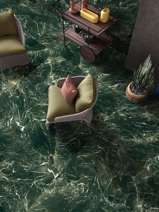 Verde Apia Polished Marble style | Porcelain Wall & Floor Tiles | 60cm x 120cm