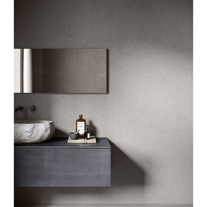 CUT TILE SAMPLE Verona Micro Pearl Grey Terrazzo Concrete style Porcelain wall and floor tiles