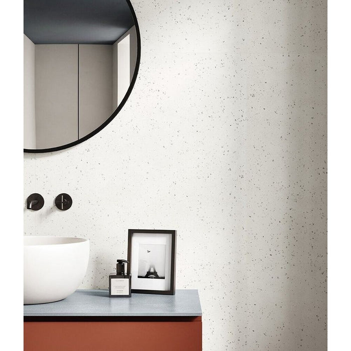 Verona Micro White Terrazzo Concrete style Porcelain Tiles 60cm x 60cm