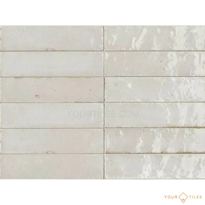FULL TILE SAMPLE Levent Antique White Porcelain Wall Tiles & Floor Tiles 6cm x 24cm