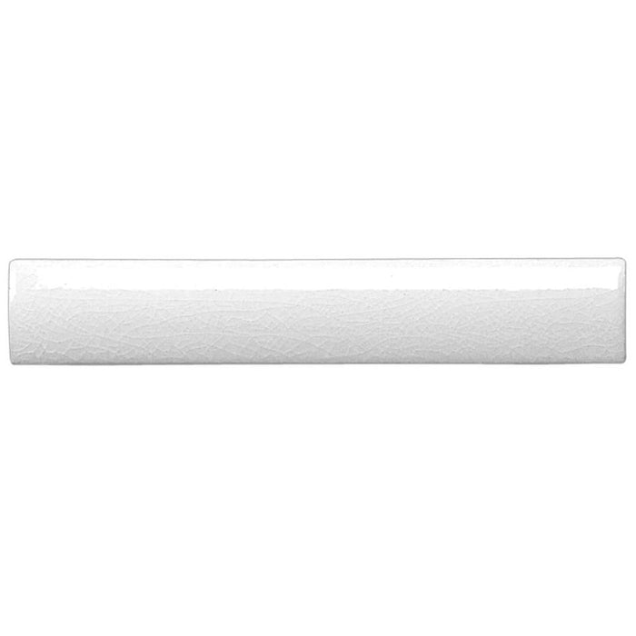 Pimlico Pencil Trim White Crackle Glaze Metro Border Tile 2.5 x 15cm