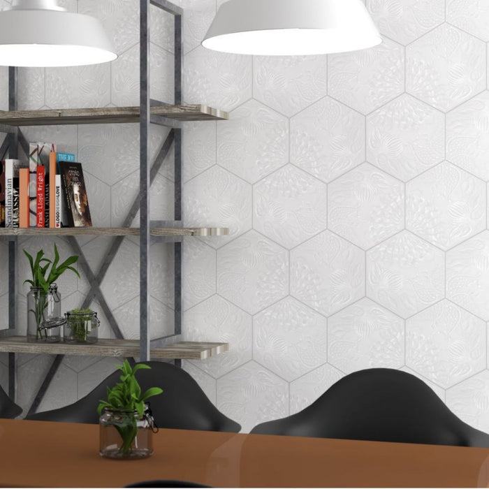 Catalan Decor White Hexagon Porcelain