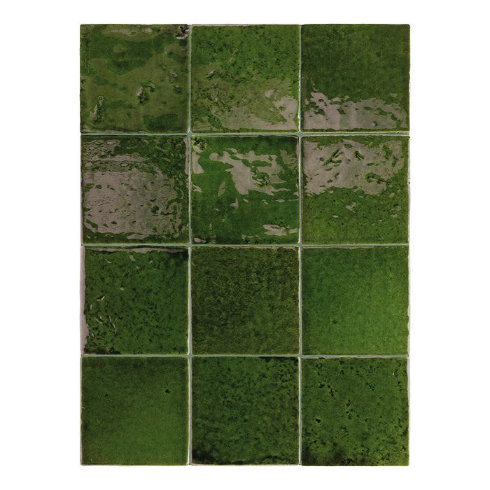 FULL TILE SAMPLE Bora Bora Square Tourmaline Green | 10cm x 10cm