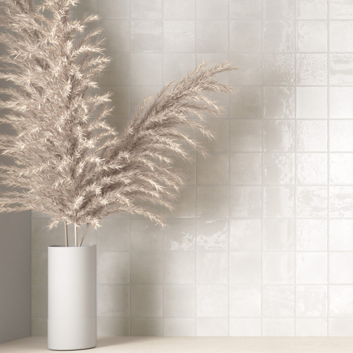 Bora Bora White Sand Square | Flux Glaze Finish | Wall Tile | 10cm x 10cm