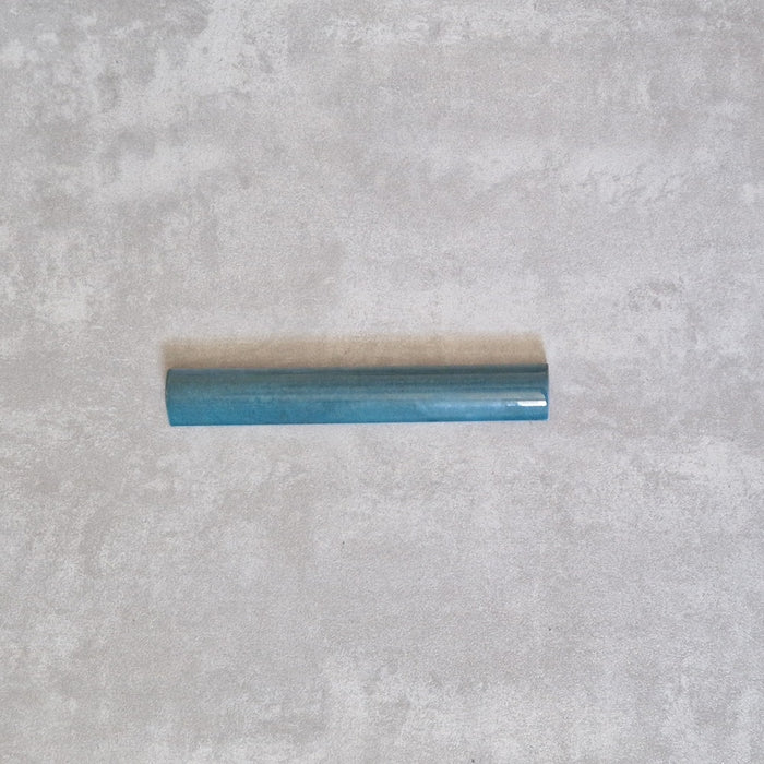 FULL BULLNOSE SAMPLE Zellige Peacock Pencil Bullnose Border Tile 3cm x 20cm